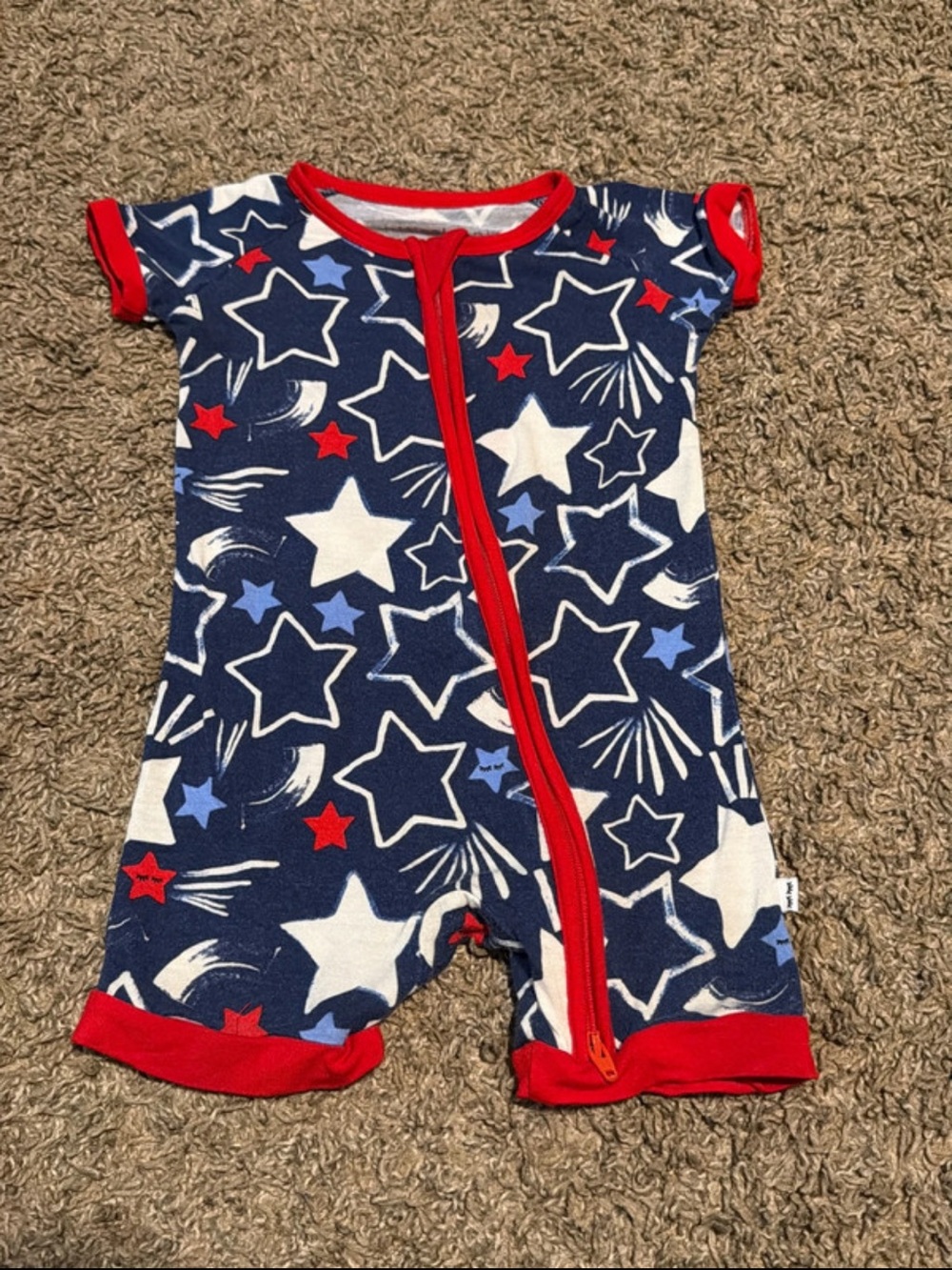 Little Sleepies Bamboo Patriotic Stars Shortie 6-12 Months